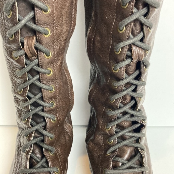 FREE PEOPLE Anthropologie GEE WAWA LACE UP BOOT Sz 7 Boho Witchy Winter Combat - Picture 7 of 15
